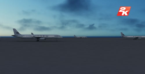 Airplane Landing on the Airport