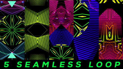 Dynamic Neon Geometric Abstract Patterns Background