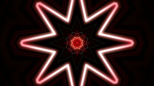 Zusammenfassung Leuchtende Lichtwellen eines in einem Kaleidoskop kreisenden Lasers