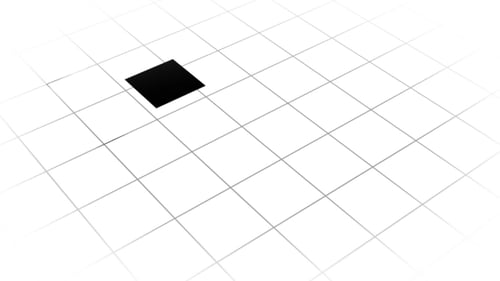 Animation of a Square in a Grid in Black and White