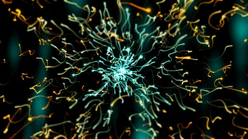 Abstract Glowing Particle Trails Animated Background