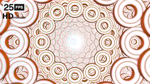 Hypnotic Tunnel of Geometric Circles Looping Background Animation