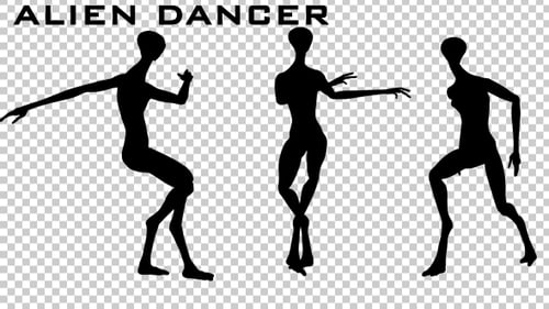 Dancing Silhouette Figure with Abstract Moves