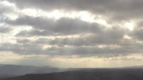 Dramatic sky over the valley 4K drone video