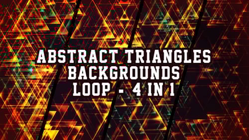 Dynamic Glowing Geometric Triangles Abstract Loop Background