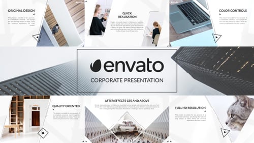 Clean Geometric Corporate Presentation Slideshow