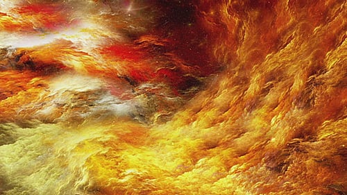 Dynamic Fiery Cosmic Nebula Abstract Background Animation
