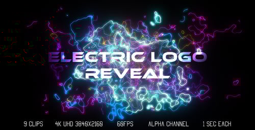 Neon Electric Energy Burst Logo Reveal Animation
