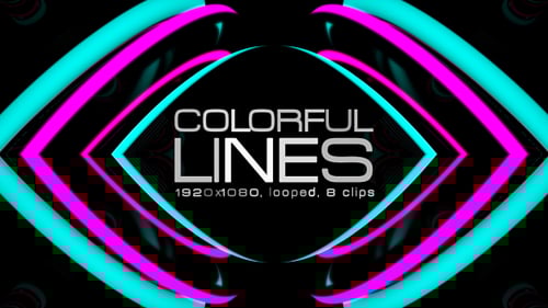 Abstract Geometric Neon Lines Background Loop