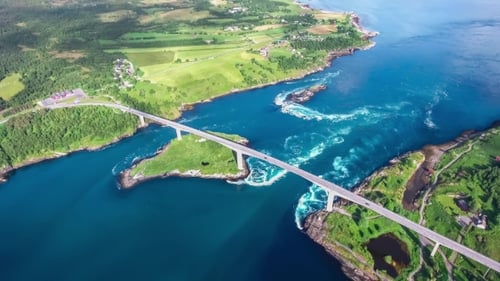 Whirlpools of the Maelstrom of Saltstraumen, Nordland, Norway