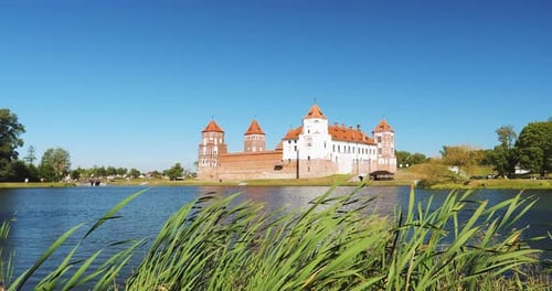 Mir Belarus Mir Castle Complex And Lake Landscape