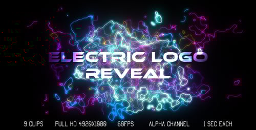 Energetic Neon Electric Logo Reveal with Liquid Splash Animation