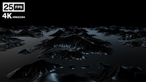 Abstract Dark Metallic Landscape Flyover Background