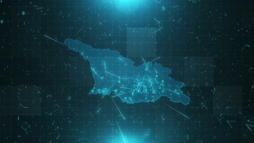 Georgia Map Background Cities Connections HD