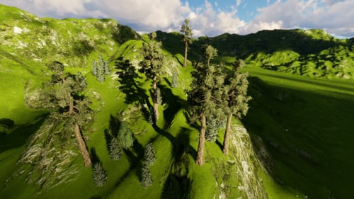 Realistic 3D Rendered Time-Lapse of Mountain Landscape