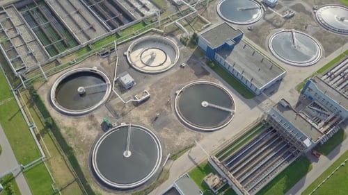 Top View of Water Treatment Facility