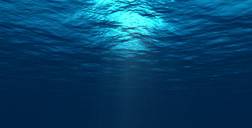 Deep Blue Ocean Water Surface Light Rays Loop Background
