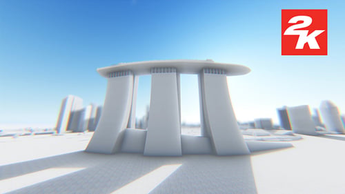 Vista 3D de la ciudad de Singapur 3