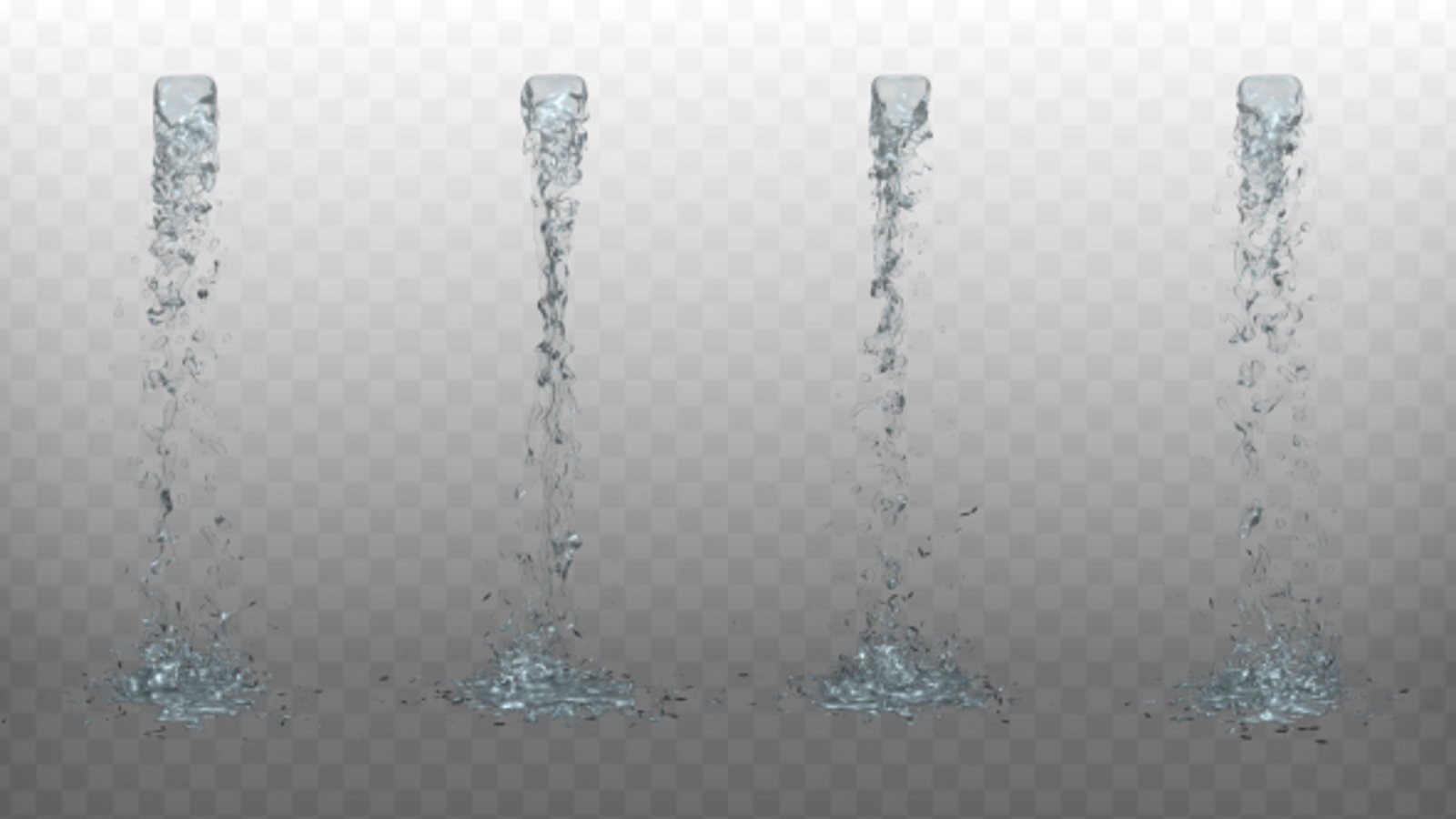 Realistic Animated Water Stream Elements with Alpha Channel, Elements ...