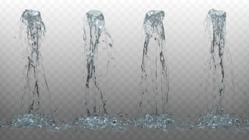 Flowing Water Streams Alpha Channel Cascade Loop