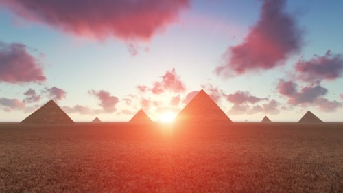 Egyptian Pyramids at Sunset