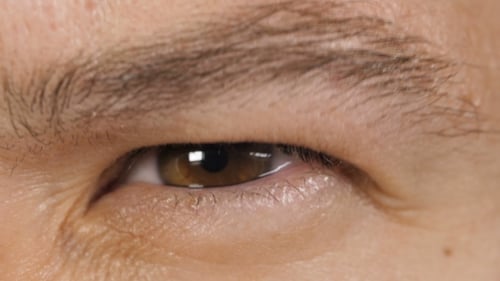 Eye Opening and Blinking Macro Close Up