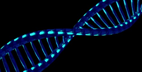 Rotating Blue Glowing DNA Helix Loop Animation