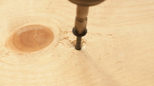 Screwing in a Wooden Board