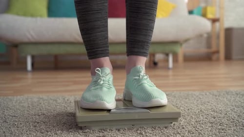 Weight Control Conceptwomen's Feet on the Floor Scales