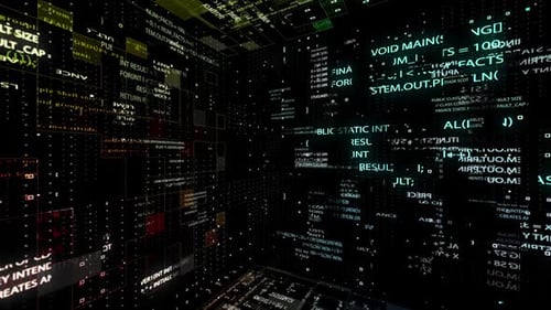 3d Rendering of Scientific Technology Binary Code Network