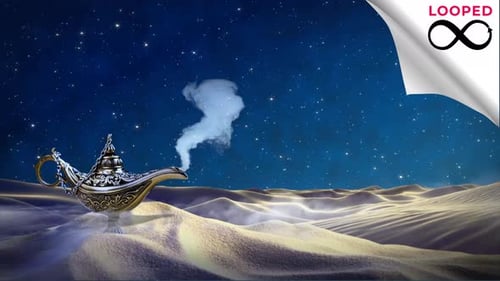 Lampe Aladdin des vœux dans le désert/Loop