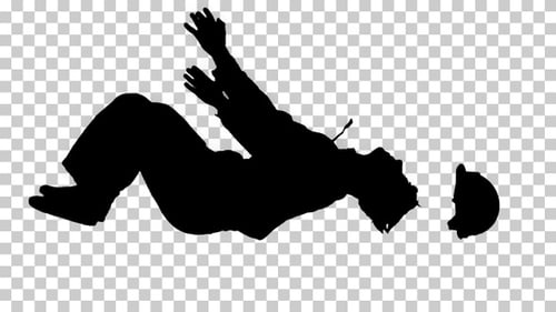 Silhouette man making a flip, Alpha Channel