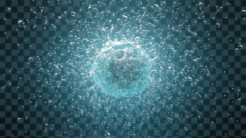 Fluid Water Sphere Animated Alpha Channel