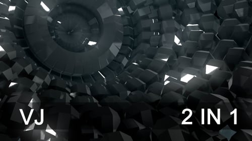 Dark Geometric Shapes Swirling Abstract Motion Background