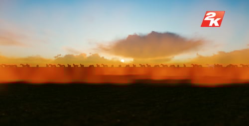 Sunset Desert and Horse