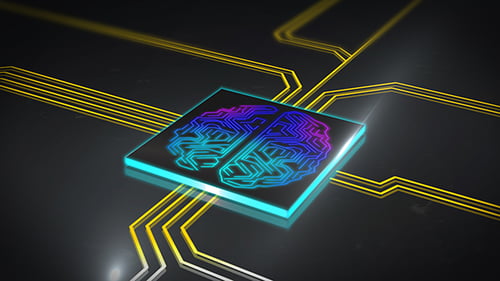 Neon Brain Circuit Board Logo Reveal Animation