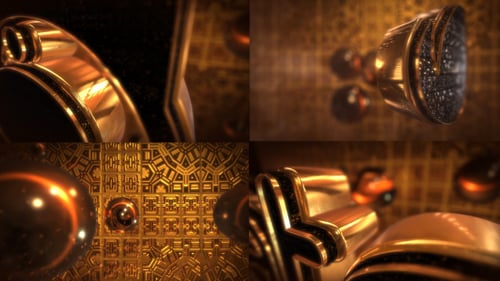 Luxury Golden Pearl Logo Reveal with Shimmering Particles