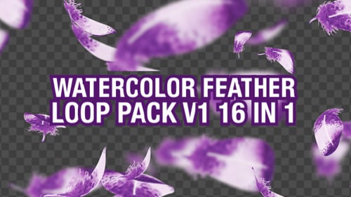 Graceful Falling Purple Feathers Transparent Overlay