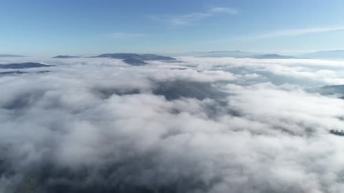 Clouds and Blue Sky Seen From Plane
