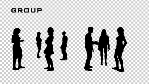 Animated Flat Design People Silhouettes Loop