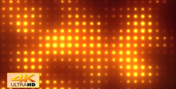 Pulsating Orange Grid of Glowing Lights Abstract Background ...