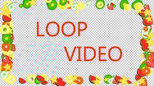 Colorful Flat Design Animated Fruit Border Content Reveal