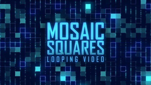 Futuristic Digital Mosaic Squares Looping Background