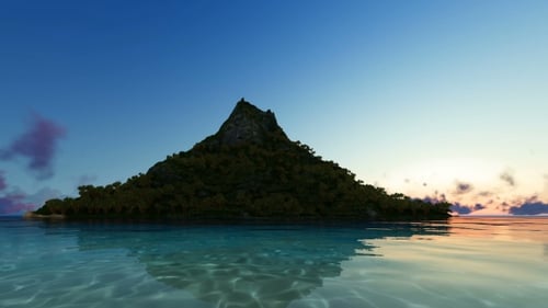 Tropical Island Clear Sea Sun Rise