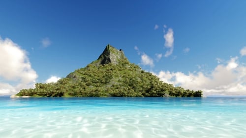 Tropical Island Clear Sea