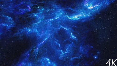 Blue Tunnel of the Nebula in Space