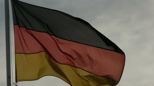 German Flag Waving in the Wind