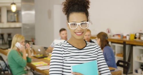 Young Girl Posing in Contemporary Office