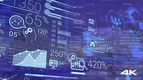 Corporate Infographic And Financial Data On A Blue Background