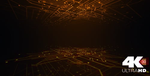 Futuristic Digital Circuit Board Tunnel Motion Background